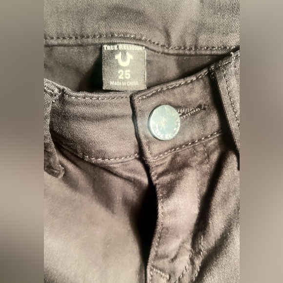 True Religion Halle mid-rise stretch distressed Super Skinny Jeans -Black 25 - Picture 5 of 5